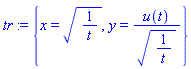 tr := {x = (1/t)^(1/2), y = u(t)/(1/t)^(1/2)}