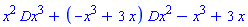 x^2*Dx^3+(-x^3+3*x)*Dx^2-x^3+3*x