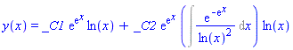 y(x) = _C1*exp(exp(x))*ln(x)+_C2*exp(exp(x))*(Int(exp(-exp(x))/ln(x)^2, x))*ln(x)