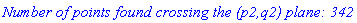 `Number of points found crossing the (p2,q2) plane: 342`
