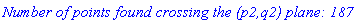 `Number of points found crossing the (p2,q2) plane: 187`