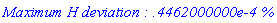 `Maximum H deviation : .4462000000e-4 %`