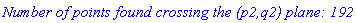 `Number of points found crossing the (p2,q2) plane: 192`