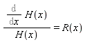 (Diff(H(x), x))/H(x) = R(x)