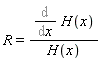 R = (Diff(H(x), x))/H(x)