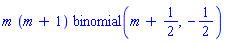 m*(m+1)*binomial(m+1/2, -1/2)