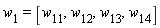 w[1] = [w[11], w[12], w[13], w[14]]