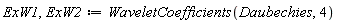 ExW1, ExW2 := WaveletCoefficients(Daubechies, 4)