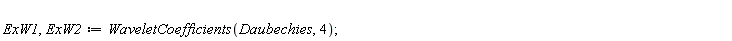 ExW1, ExW2 := WaveletCoefficients(Daubechies, 4)