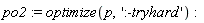 po2 := optimize(p, ':-tryhard')