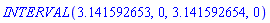 INTERVAL(3.141592653, 0, 3.141592654, 0)