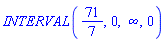 INTERVAL(71/7, 0, infinity, 0)