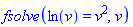 fsolve(ln(v) = v^2, v)