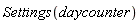 Settings(daycounter)