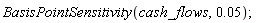 BasisPointSensitivity(cash_flows, 0.5e-1)