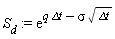 S[d] := exp(q*`&Delta;t`-sigma*sqrt(`&Delta;t`))