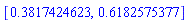 [.3817424623, .6182575377]