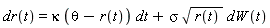 dr(t) = kappa*(theta-r(t))*dt+sigma*sqrt(r(t))*dW(t)