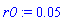 r0 := 0.5e-1