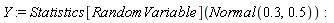 Y := Statistics[RandomVariable](Normal(.3, .5))