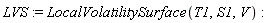 LVS := LocalVolatilitySurface(T1, S1, V):
