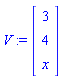 V := Vector[column]([[3], [4], [x]])