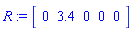 R := Vector[row]([0, 3.4, 0, 0, 0])