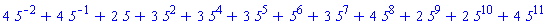series(4*`5`^(-2)+4*`5`^(-1)+2*`5`+3*`5`^2+3*`5`^4+3*`5`^5+`5`^6+3*`5`^7+4*`5`^8+2*`5`^9+2*`5`^10+4*`5`^11,`5`)