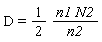 D = (1/2)*n1*N2/n2