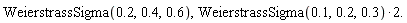 WeierstrassSigma(.2, .4, .6), 2.*WeierstrassSigma(.1, .2, .3)
