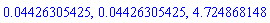 0.4426305425e-1, 0.4426305425e-1, 4.724868148