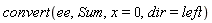 convert(ee, Sum, x = 0, dir = left)