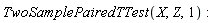 TwoSamplePairedTTest(X, Z, 1)
