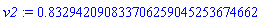 v2 := .832942090833706259045253674662