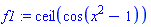 f1 := ceil(cos(x^2-1))