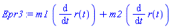 m1*(diff(r(t), t))+m2*(diff(r(t), t))
