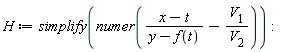 H := simplify(numer((x-t)/(y-f(t))-V[1]/V[2]))