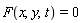 F(x, y, t) = 0