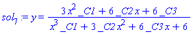 y(x) = (3*x^2*_C1+6*_C2*x+6*_C3)/(x^3*_C1+3*_C2*x^2+6*_C3*x+6)