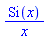 Si(x)/x