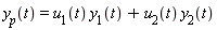 y[p](t) = u[1](t)*y[1](t)+u[2](t)*y[2](t)