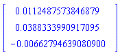 Vector(3, {(1) = 0.112487573846879e-1, (2) = 0.388333990917095e-1, (3) = -0.662794639080900e-2})