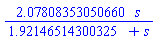 HFloat(2.078083530506599)*s/(HFloat(1.9214651430032514)+s)