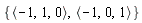 {`<,>`(-1, 0, 1), `<,>`(-1, 1, 0)}