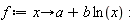 f := proc (x) options operator, arrow; a+b*ln(x) end proc