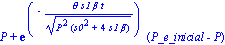 P+exp(-theta*s1*beta*t/(P^2*(s0^2+4*s1*beta))^(1/2))*(P_e_inicial-P)