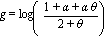 g = log((1+alpha+alpha*theta)/(2+theta))