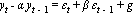y[t]-alpha*y[t-1] = epsilon[t]+beta*epsilon[t-1]+g