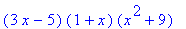 (3*x-5)*(1+x)*(x^2+9)