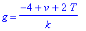 g = (-4+v+2*T)/k